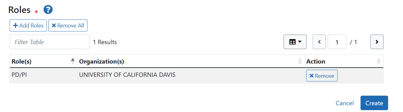 Screenshot cutout of the Add Roles section